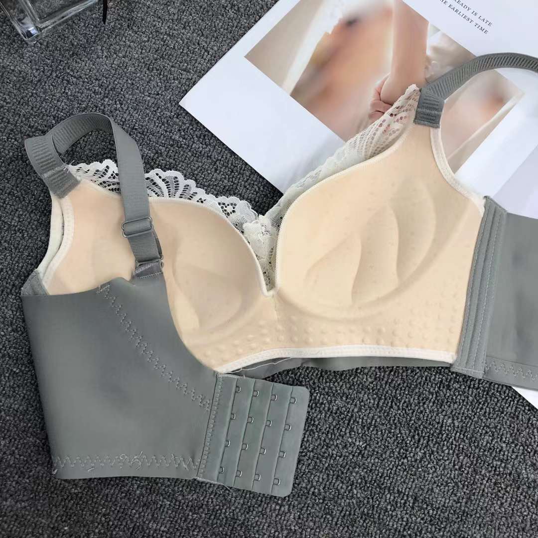 Sujetador de encaje hueco cintura ajustable que adelgaza el sujetador pequeño pecho empuja hacia arriba la ropa interior cómoda empuja hacia arriba el sujetador sin costuras