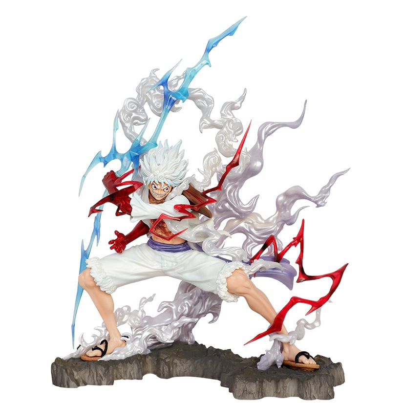 Una pieza guiño GK clenched trueno de cinco velocidades NICKA Luffy estatua modelo anime hecho a mano al por mayor