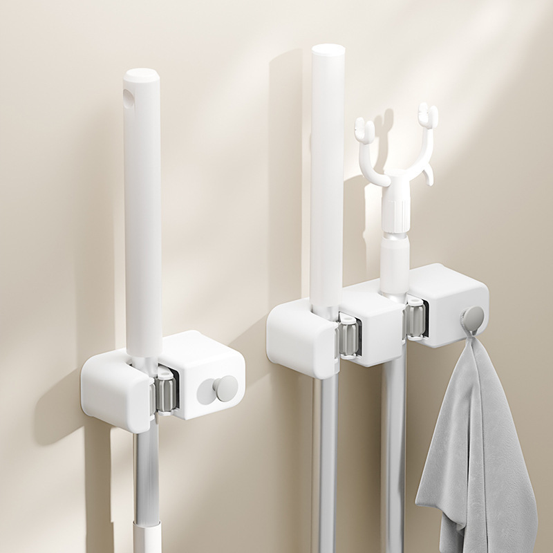 [heart] wall-mounted mop clip toilet punch-free multifunctional mop hook powerful broom clip