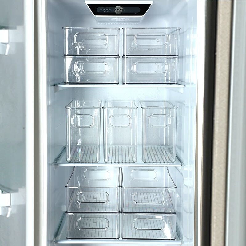 #Refrigerator storage box transparent thickened partition drawer freezer fresh-keeping egg storage kitchen food sorting box