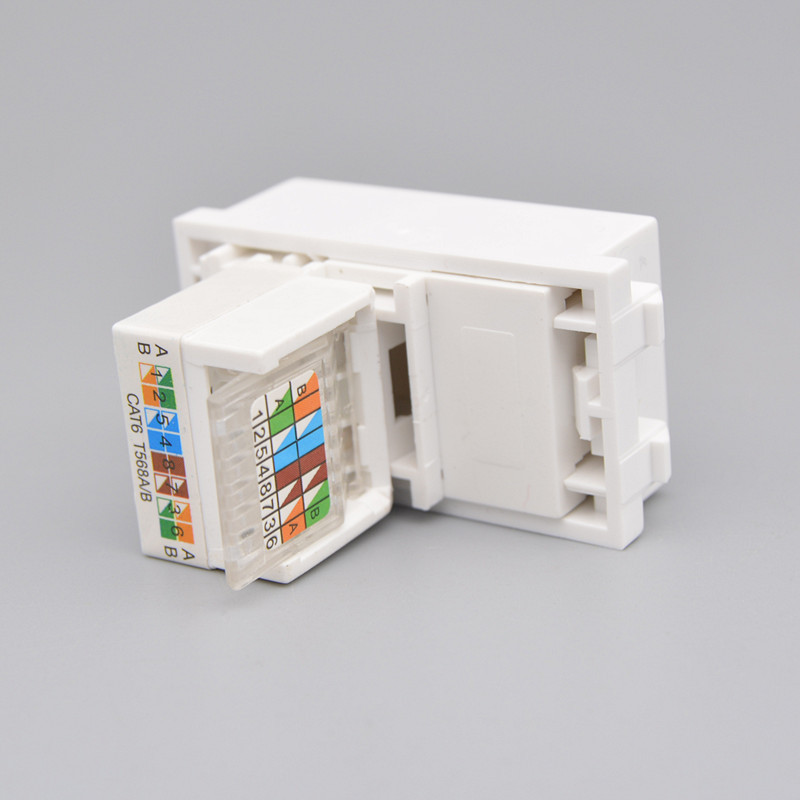 128型免打线六类千兆网络模块 CAT6网线口电脑模块86面板配套模块