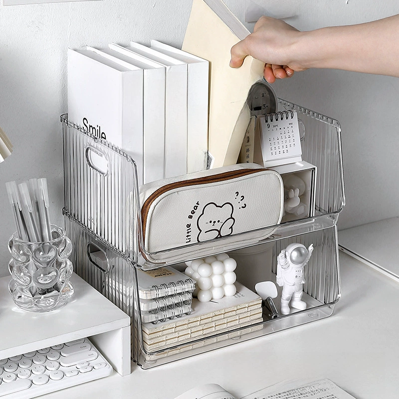 Transparent Acrylic Storage Box, Desk & Cosmetic Organizer, Stackable (Small/Medium/Big)