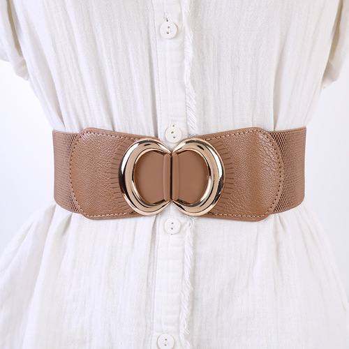 Factory Sale Various Elastic Laced Waist Belt Fashion Korean Version Women Embroidered Button Down Winter Jacket New Wide Waist Belt