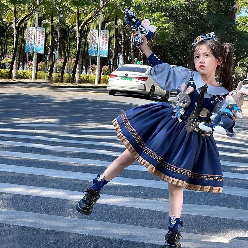 Judi Pantalones Niños Lolitacos Policía Ropa Niñas Primavera Verano Bebé Lolita vestido de cumpleaños