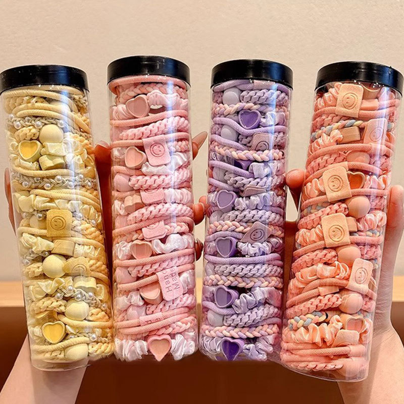 Gomas para el cabello de colores, elásticas y suaves, no dañan el cabello, set al por mayor para niñas