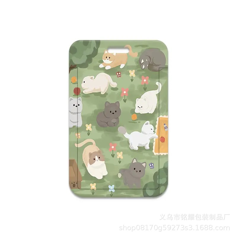 잔디 새끼 고양이 카드 홀더