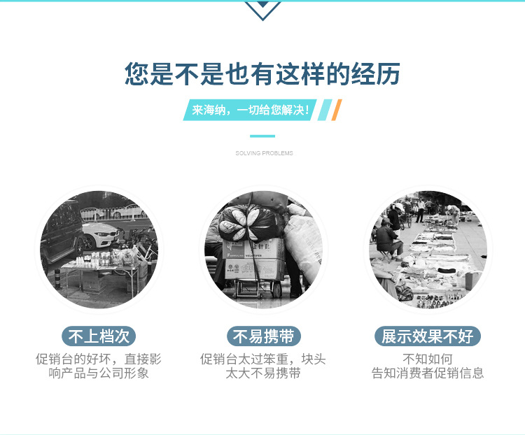 三折铁框促销台