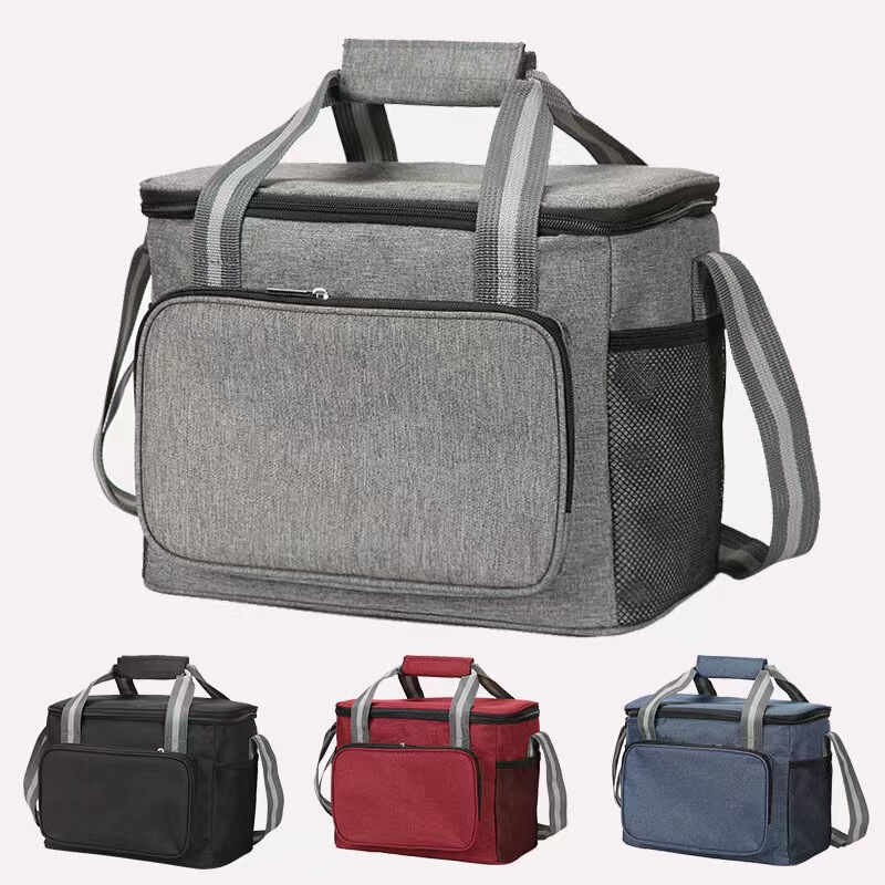 New large-capacity lunch bag, picnic bag, Oxford cloth thickened portable handbag, dual-use insulated bag for hot and cold food