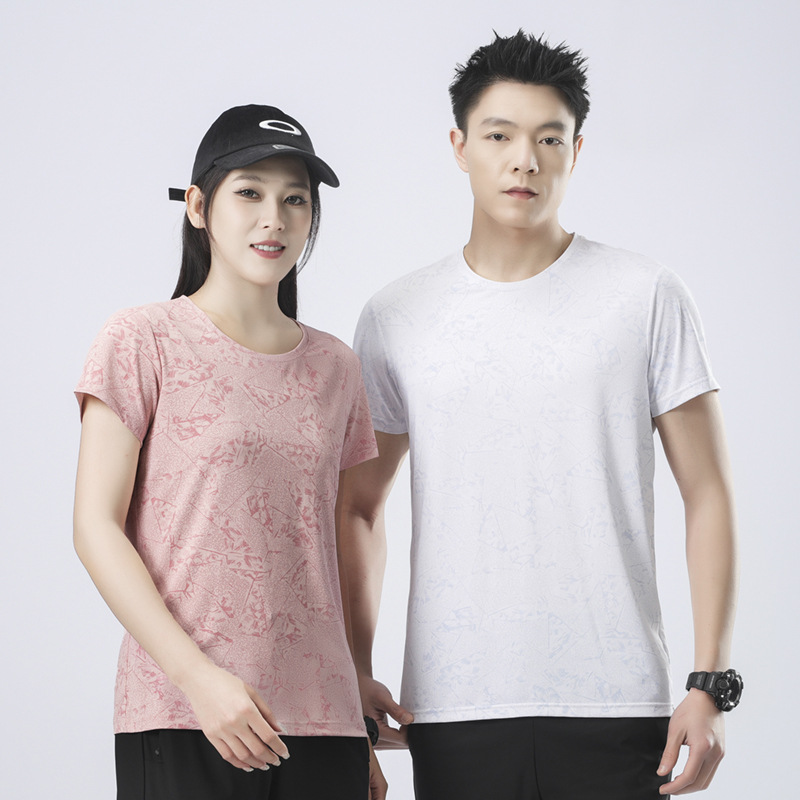 Camiseta deportiva ligera y delgada de secado rápido para hombres pareja de mangas cortas antiarrugas transpirable acondicionamiento físico media manga al aire libre