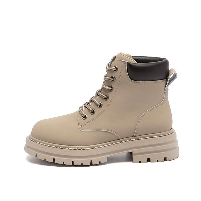 Botas Augusden Martin para mujer 2025, nuevas botas cortas de estilo británico retro con suela gruesa, estilo workwear, para primavera y otoño, color amarillo.