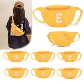 亚马逊新款时尚字母腰包2026小众DIY时尚儿童胸包跨境超火收纳包