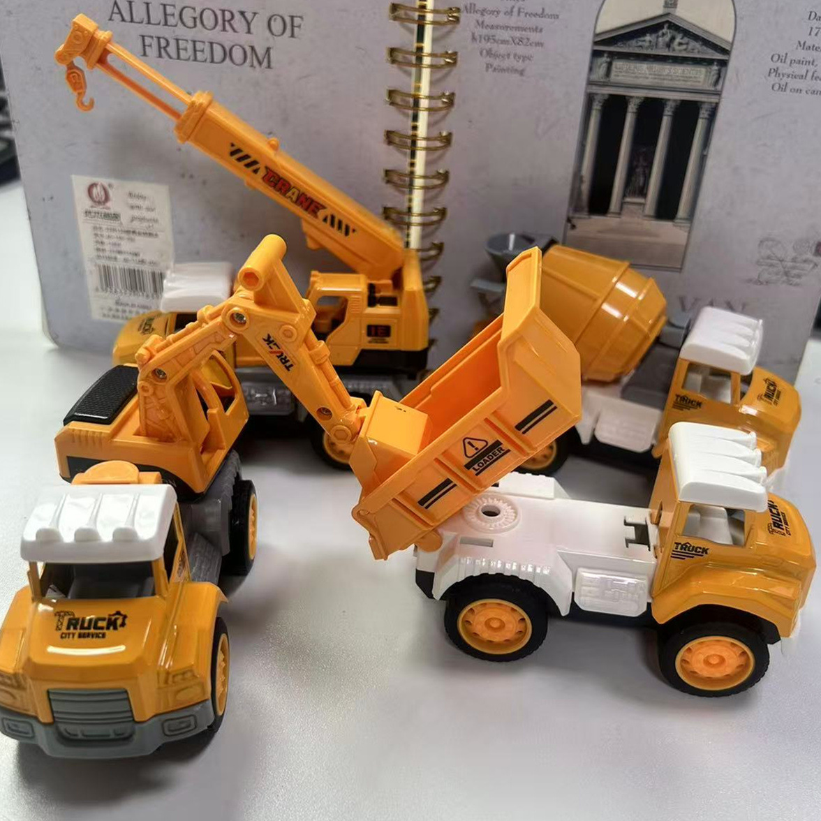 合金仿真工程车模型惯性行驶搅拌车翻斗车孩挖掘机玩具车厂家批发