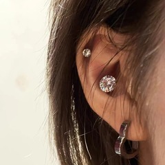 耳骨釘耳蝸釘耳屏釘巨閃睡覺不用摘冷淡風鑲鑽耳釘耳飾2022新款