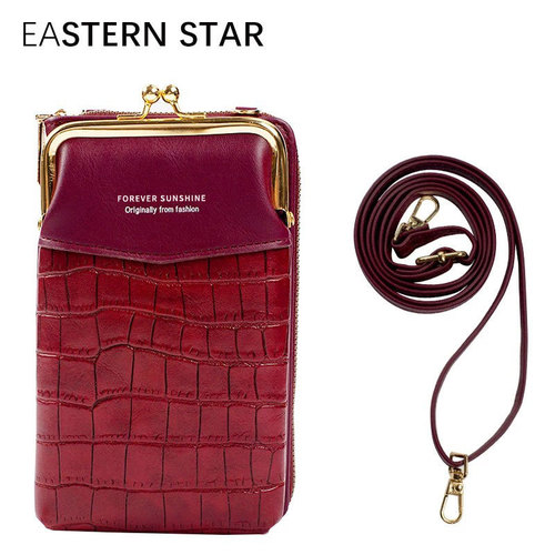 Cross-border new women's mobile phone bag vertical zipper wallet crocodile pattern series cross-body shoulder bag
