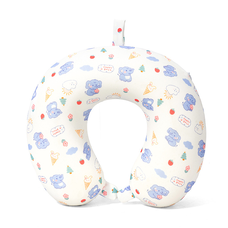 Verano helado sensación fría protección de cuello almohada en forma de U portátil almacenable memoria almohada de cuello de algodón almohada de avión almohada al por mayor existencias