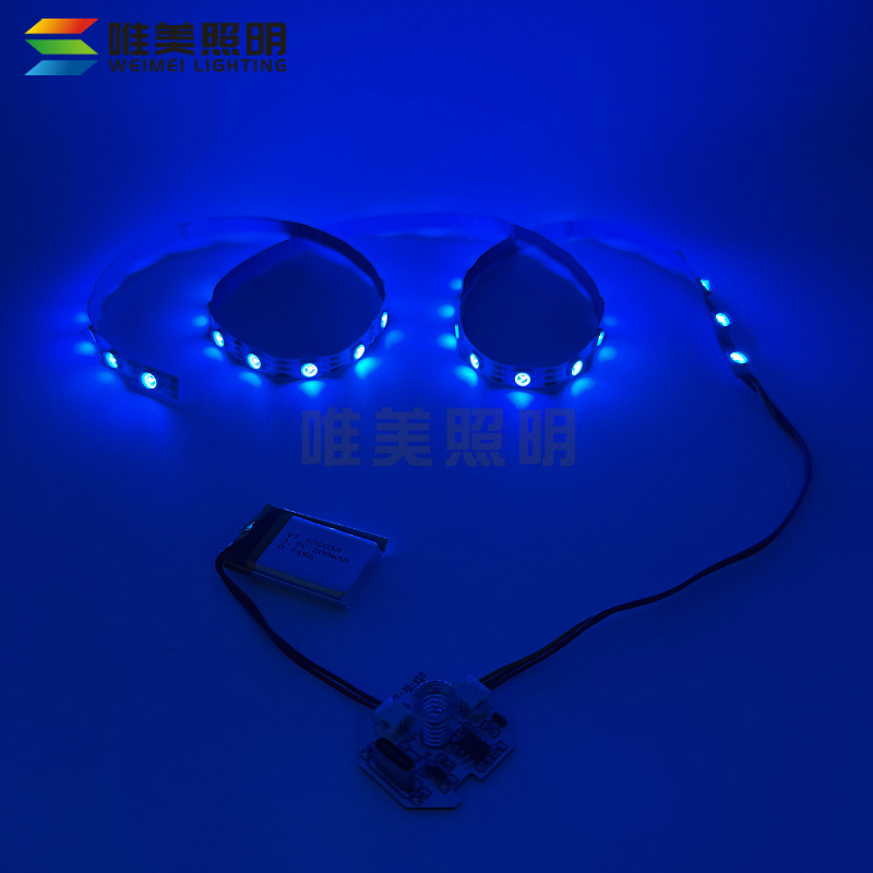 5V RGB LED Işık Şeridi Sınır Ötesi Parlak Badminton Raket Işık Şeridi USB Şarjlı Dokunmatik Anahtar PCBA Çözümü