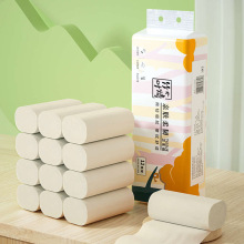 蓝漂工厂厂家批发纸巾竹叶情家用本色卷纸整提12卷卫生纸擦手