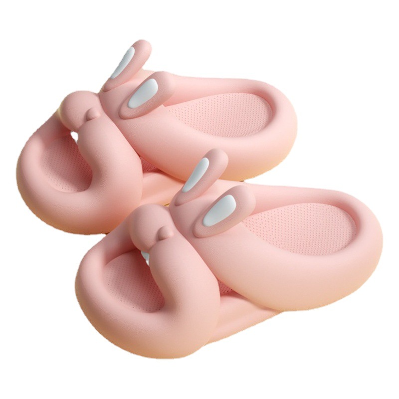 Pantuflas de EVA para niñas, diseño de conejo, para verano, uso interior y exterior, suela gruesa, antideslizantes, para niños pequeños, medianos y grandes, estilo conejo para padres e hijos.