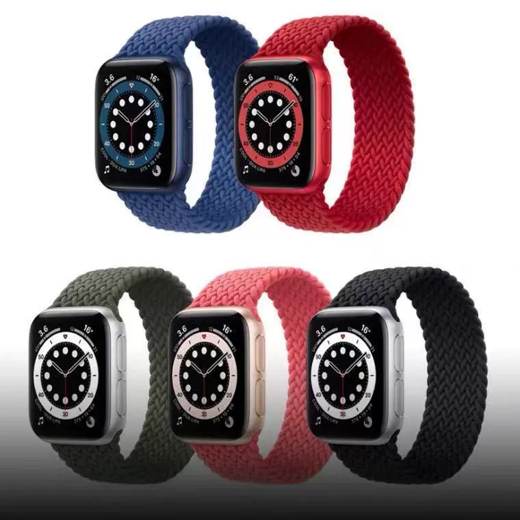 Подходит для Apple Watch: нейлоновая петля, одиночная петля, цельноплетёный ремешок для iwatch 6/5/4/3/2/1/se