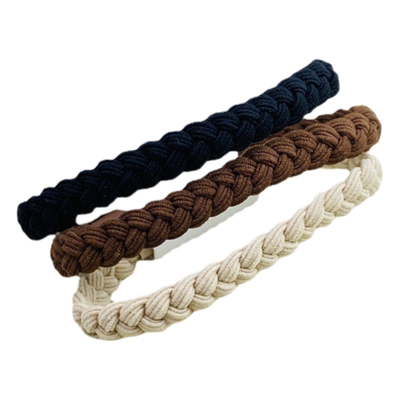 Tarjeta de alta elástica de leche de té color giro trenza cuerda de pelo lazo de goma gruesa banda de goma básica trenzada pelo cuerda pelo accesorios