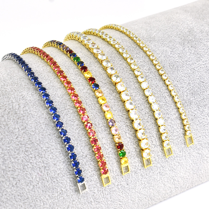 10g Weight Zircon Inlay Material Tennis Bracelet Classification Copper Chain Material Tennis Chain Chain Type 1 Piece Quantity Daily Occasion Copper Material Geometric Pattern All Seasons Season Unisex Gender Inlay Design Hip-Hop, Shiny Style Wholesale Jewelry Hip-Hop Shiny Geometric Copper Zircon Inlay Tennis Bracelet Tennis Chain 4
