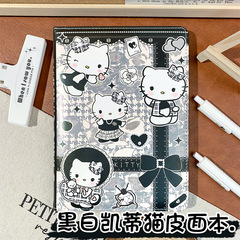 黒と白の kt 猫革ノートブックカラーページブック小さな香りハローキティ学生ノートブック新しい a5kt 猫カラーページブック