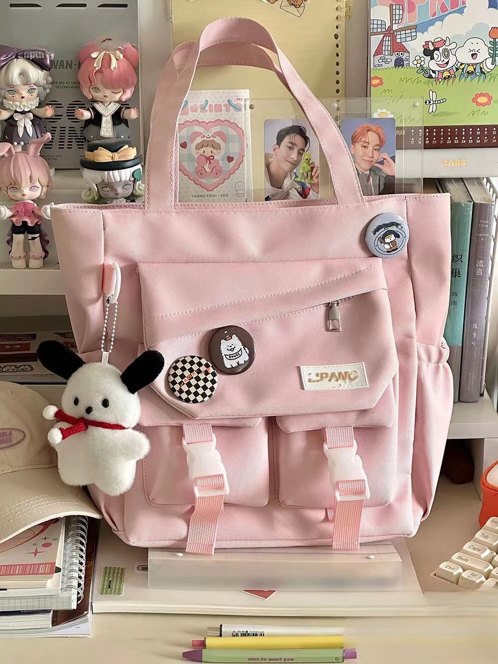 Japanese-style simple and versatile single-shoulder bag, soft girl handbag, student large-capacity tote bag for class commuting, girls undefined