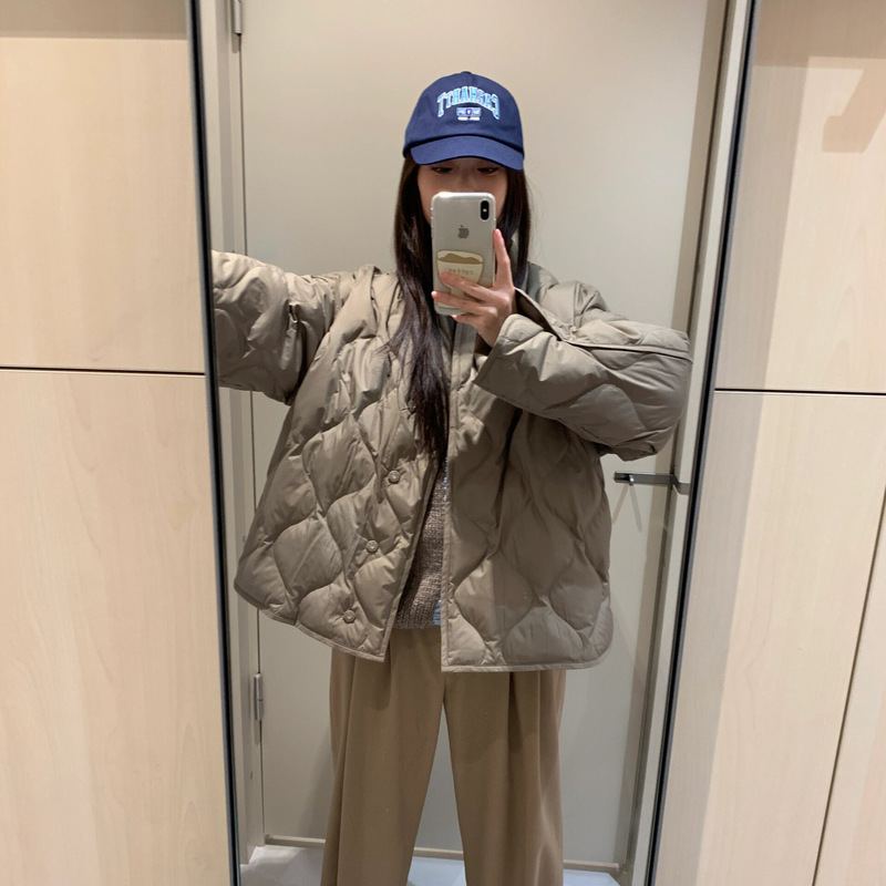 C's Women's Loose Fit Diamond Texture Quilted down Jacket 2025 Autumn and Winter New Product 1205863001 C's Women's Loose Fit Diamond Texture Quilted down Jacket 2025 Autumn and Winter New Product 1205863001