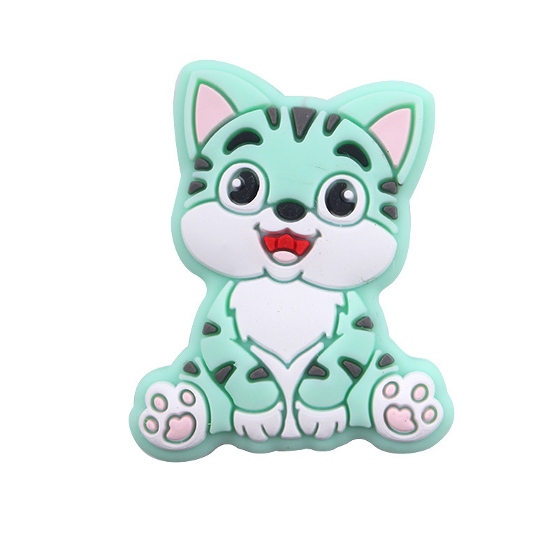 Nuevos artículos para bebés DIY animales de dibujos animados gatitos joyas de silicona pezón cadena de dientes molares accesorios de pulsera de diente
