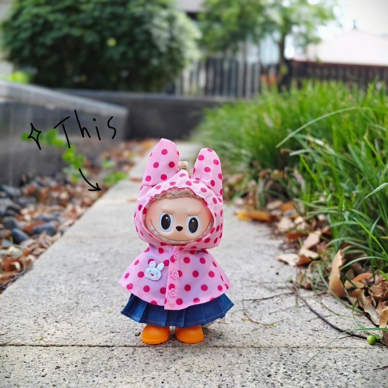 拉布布衣服labubu娃衣换装小靴子雨衣换装玩偶防水服衣服|undefined