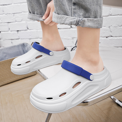 Men's Summer Driving Slippers with Anti-Slip Soft Sole, Rounded Toe, Beach Shoes, Trendy Cool Shoes for Outdoor Use, Men's Outer Wearing