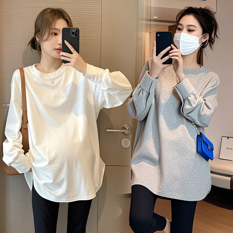 Maternity Suit Autumn and Winter Thin Two-Piece T-Shirt Top Suit
