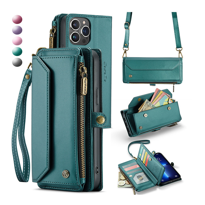 Cross-Border Applicable Samsung S24ULTRA Phone Case S23fe Leather Case S22plus Card-Insertable Wallebook Type Leather Case