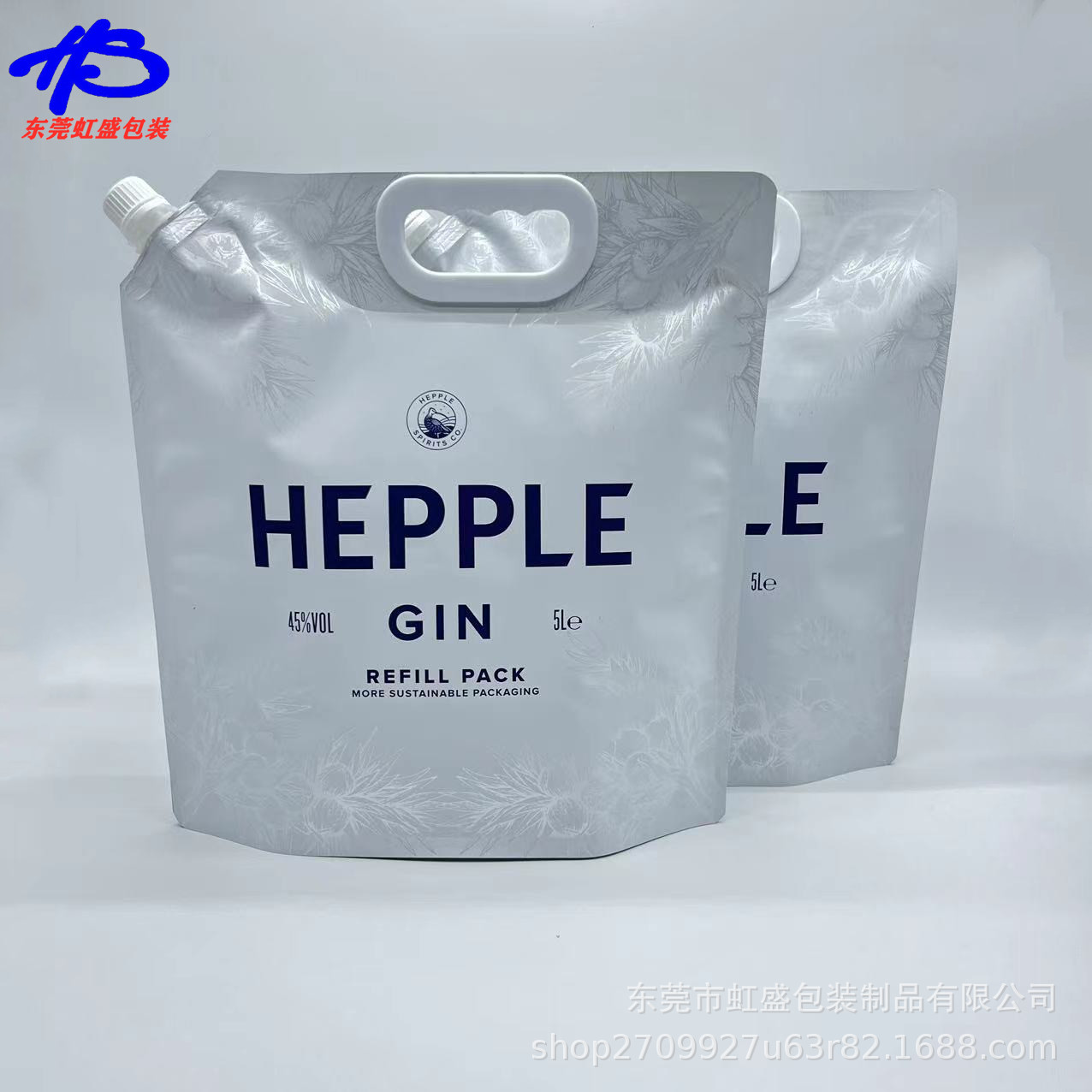 定 制5L液体吸嘴袋 5升户外便携式水袋大口径手提吸嘴袋