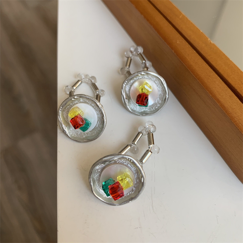 Novelty Geometric Heart Shape natural stone Shell Rings 1 Piece