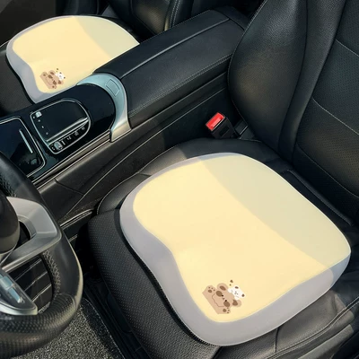 Seat cushion, seat cover 2026 New Cartoon Cute Women's - beige-grey-color-combinationgreeting-bear-memory-foam-seat-cushions-set-of-two