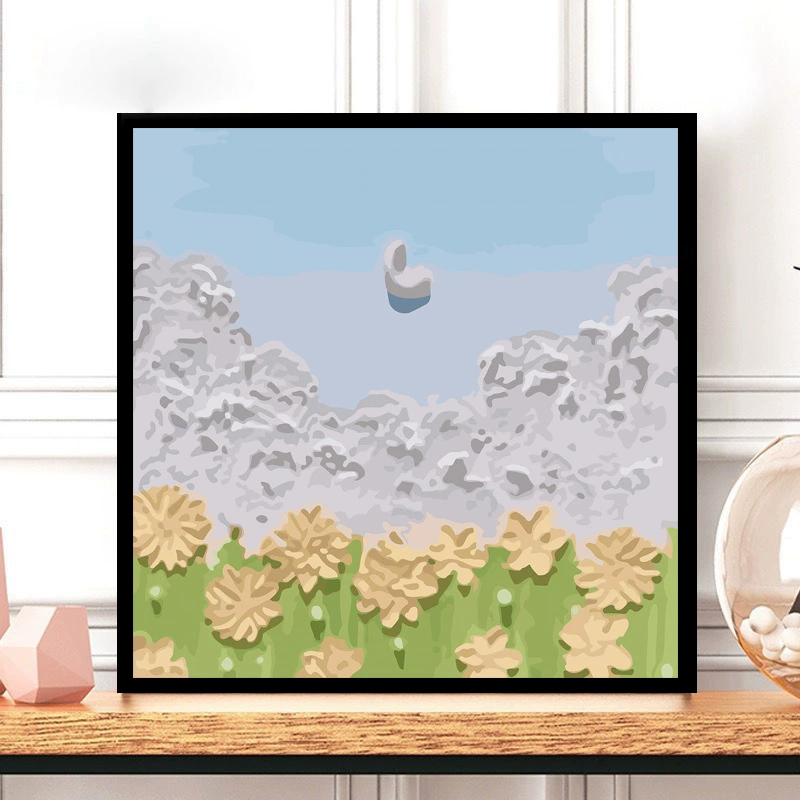 Tulip DIY numeric oil painting handmade filled oil painting floral landscape coloring therapeutic hand-drawn beautiful wall art