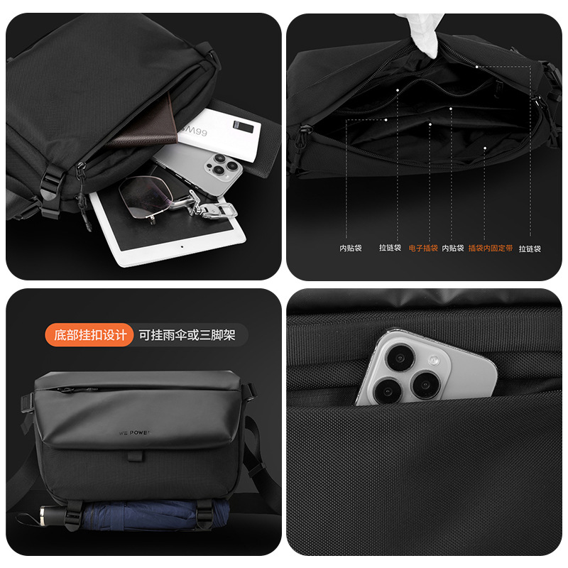 WEPOWER nuevo tipo de hombre locomotora mochila de tendencia callejera bolso de correo bolso de viento bolso de hombro casual