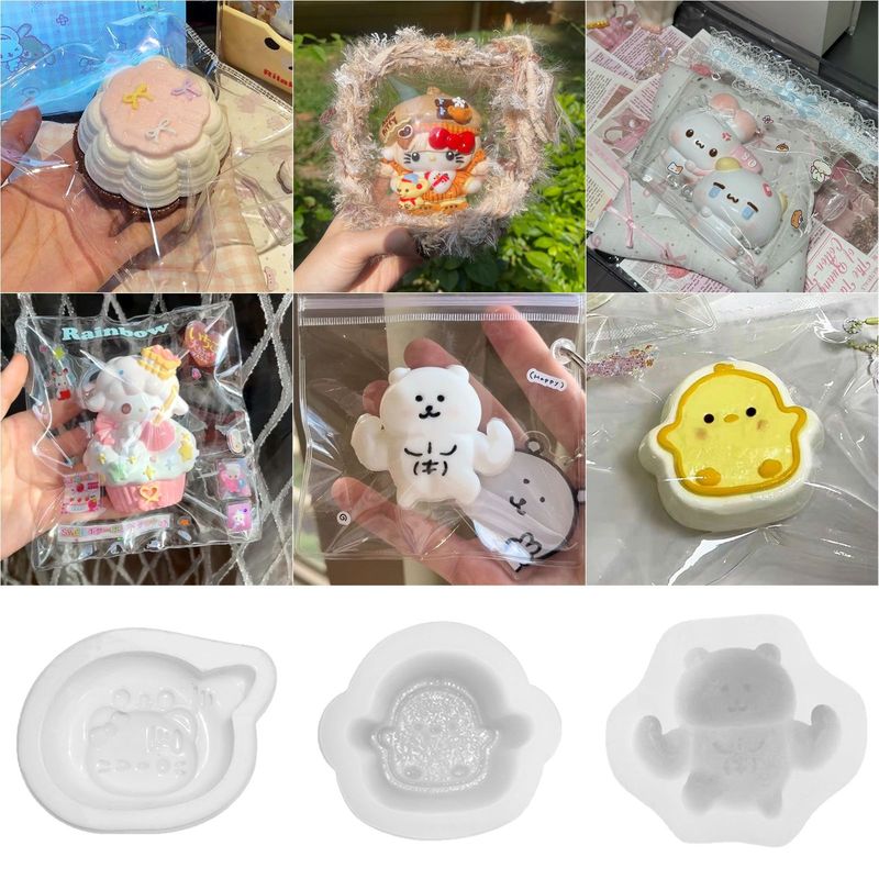 卡通捏捏模具DIY解压仿真食玩耐高温硅胶模烘焙慕斯蛋糕创意模具|undefined