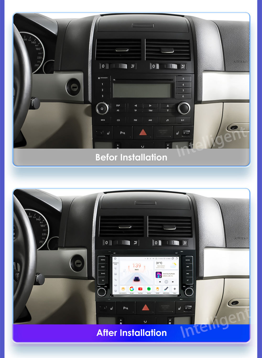 Suitable for Volkswagen Touareg 7inch Car Gps Bluetooth Wireless Carplay Navigation System Central Control Dvd4G Large Screen