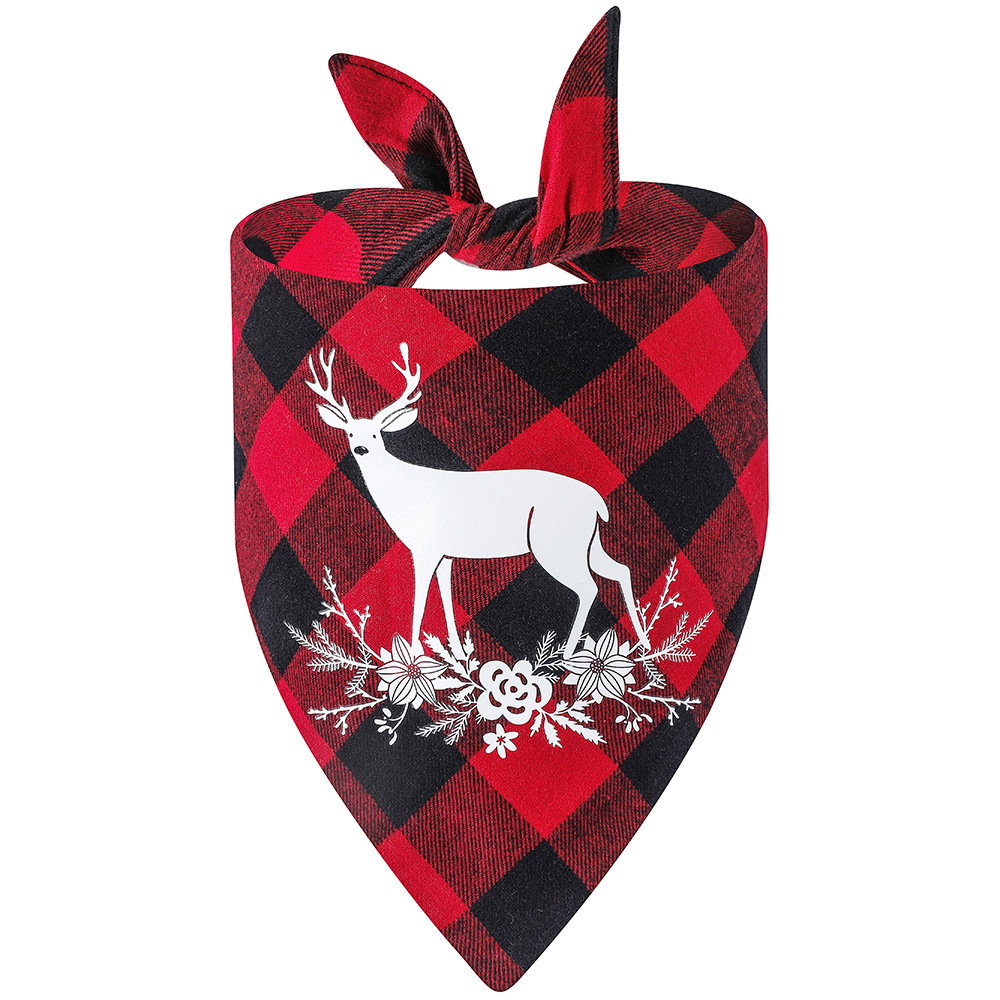 Los fabricantes nuevos transfronterizos de algodón a cuadros toalla triangular perro Toalla de saliva