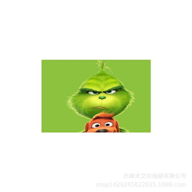 Alfombra de piso de payaso verde transfronteriza Grinch Navidad alfombra de puerta decorativa alfombra de piso al aire libre alfombra de vacaciones de Navidad