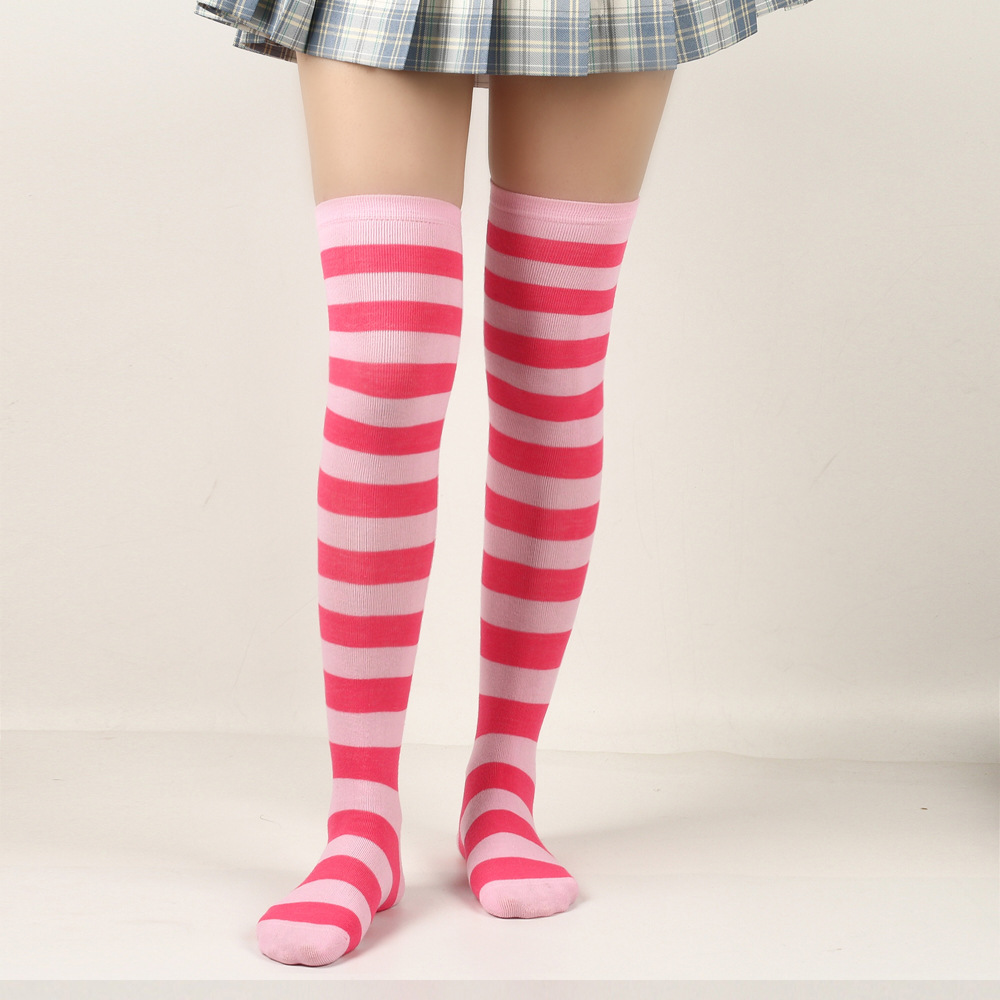 Women's Japanese Style Stripe Polyester Cotton Over The Knee Socks A Pair display picture 1