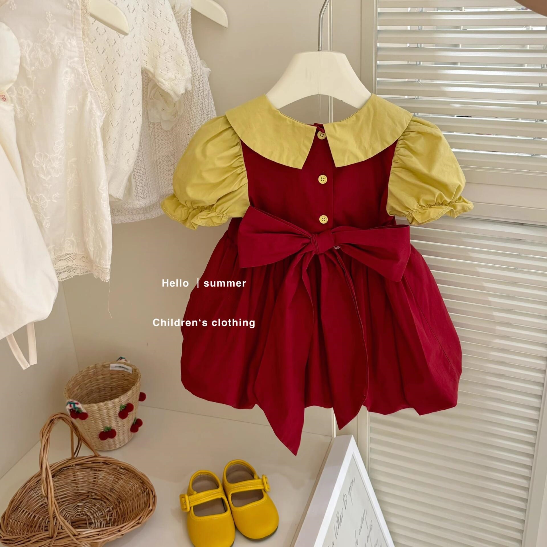 [Xianning Seven] Cherry Maruko Vestido de niña Verano Niños Estilo occidental Falda de princesa Vestido de verano del bebé Tendencia