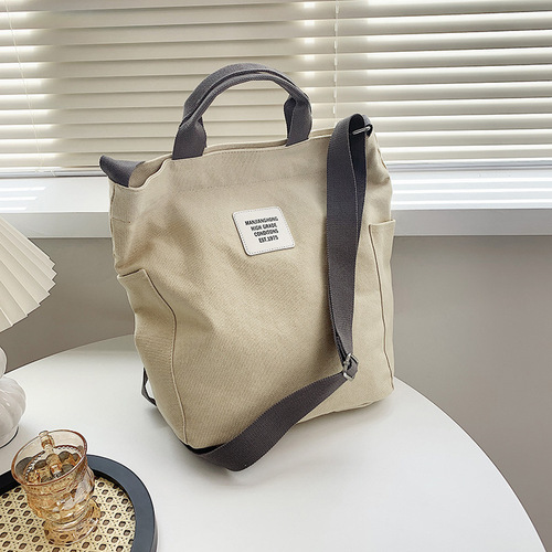 Women's bag 2024 Korean version new student crossbody shoulder bag manufacturer wholesale canvas handbag large capacity bucket bag
