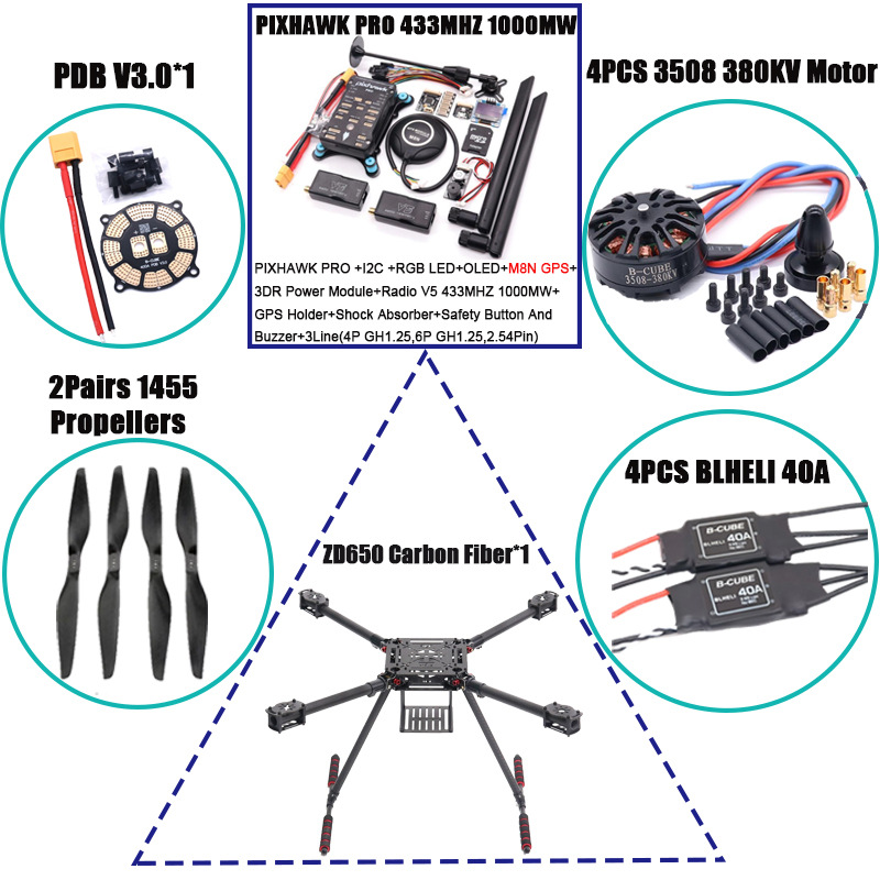 Квадрокоптер Bo Cube ZD650 Pixhawk PRO V5