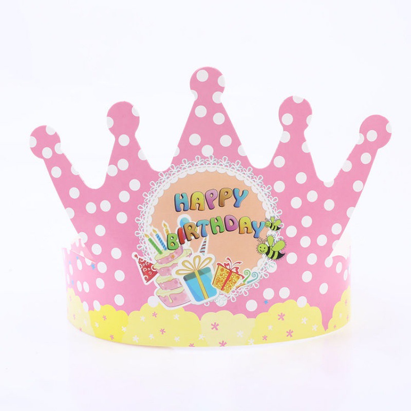 Birthday hat wholesale golden card Birthday hat Cake Decorative cap children birthday Cartoon party Supplies hat