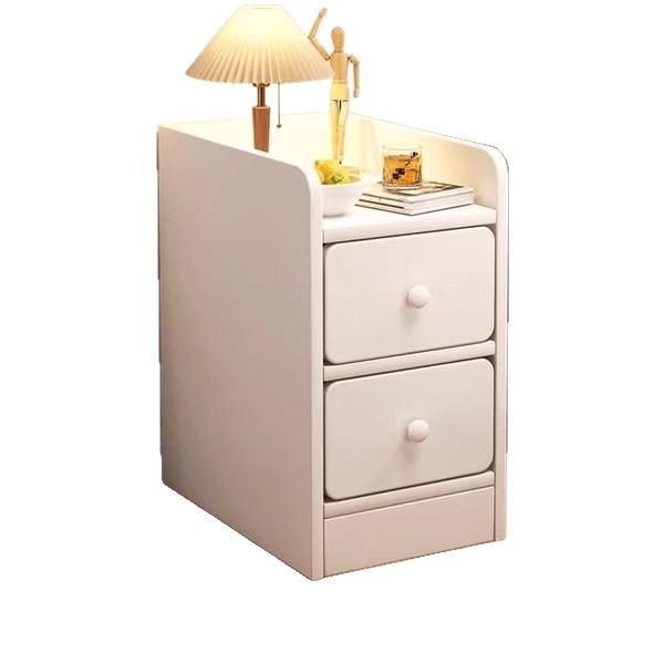 Mesa de cabezal de cama dormitorio doméstico pequeño estante de almacenamiento simple gabinete de hendidura ultra estrecha almacenamiento armario lateral armario de alquiler de habitaciones