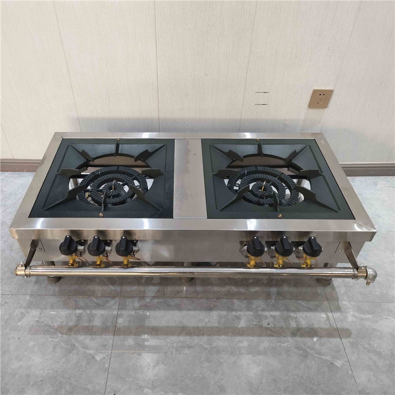 Protección contra el fuego comercial coreano de bajo contenido de aluminio de acero inoxidable de gas de ojo único y doble estufas de pies cortos para colgar sopa estufas cortas