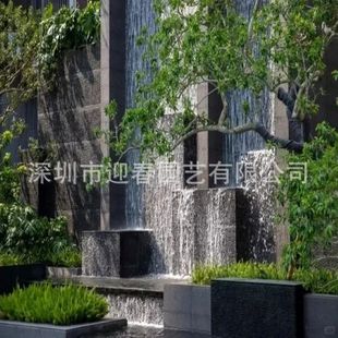 Outdoor Courtyard Pull Line Water Curtain Wall Water Feature Wall Waterfall Fountain Fiber Optic Pull Line Steel Mesh Water Curtain Water Curtain Landscaping